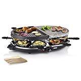 Princess 162710 Oval Stone Grill Party – Parrilla de piedra y raclette combinadas para 8 personas