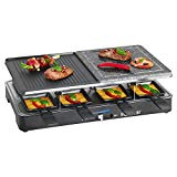 Bomann RG2279CB Raclette Grill con Piedra Natural y Placa Reversible, 8 Personas, 1400W, 1400 W,...